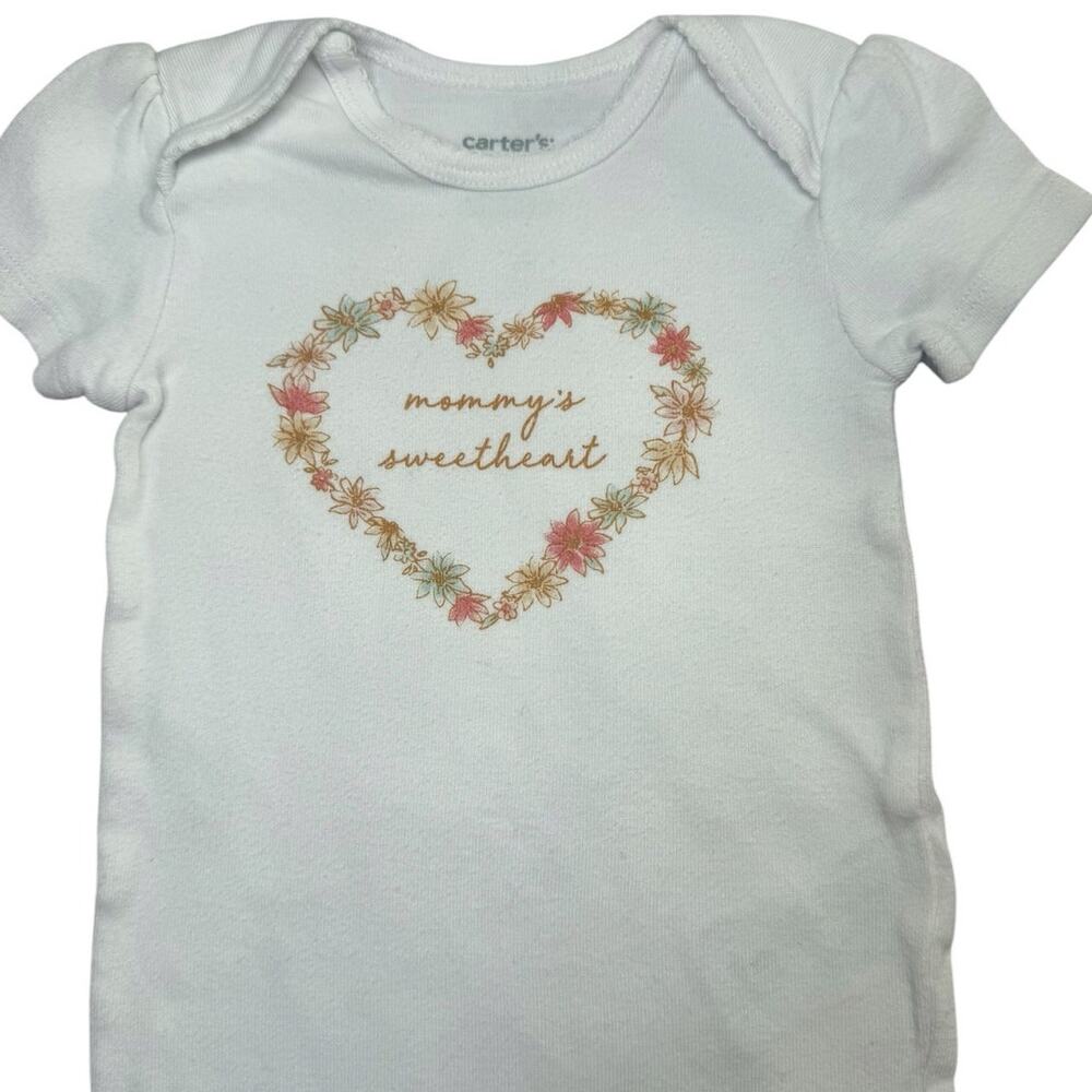 Carter's Bodysuit Bundle Baby Girl Floral Heart Yellow 9 Months - Picture 3 of 7